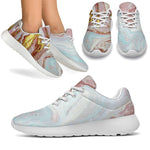 Pink Gold Liquid Marble Print Sport Shoes GearFrost