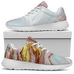 Pink Gold Liquid Marble Print Sport Shoes GearFrost