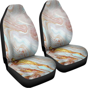 Pink Gold Liquid Marble Print Universal Fit Car Seat Covers