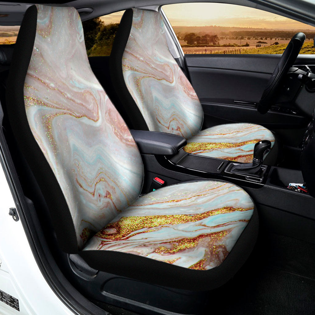 Pink Gold Liquid Marble Print Universal Fit Car Seat Covers
