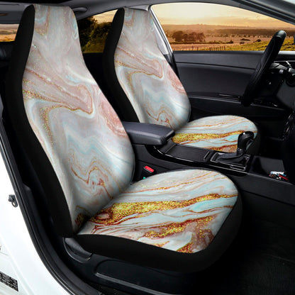 Pink Gold Liquid Marble Print Universal Fit Car Seat Covers
