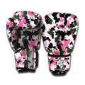 Pink Green And Black Camouflage Print Boxing Gloves