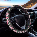 Pink Green And Black Camouflage Print Car Steering Wheel Cover