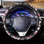 Pink Green And Black Camouflage Print Car Steering Wheel Cover