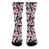 Pink Green And Black Camouflage Print Crew Socks