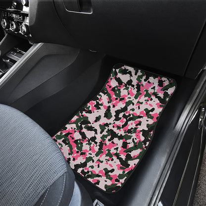 Pink Green And Black Camouflage Print Front Car Floor Mats