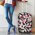 Pink Green And Black Camouflage Print Luggage Cover