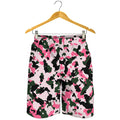Pink Green And Black Camouflage Print Men's Shorts