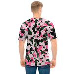Pink Green And Black Camouflage Print Men's T-Shirt