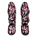 Pink Green And Black Camouflage Print Muay Thai Shin Guards