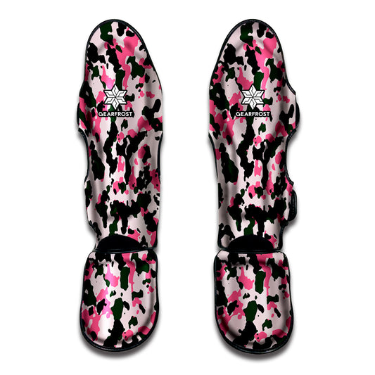 Pink Green And Black Camouflage Print Muay Thai Shin Guard