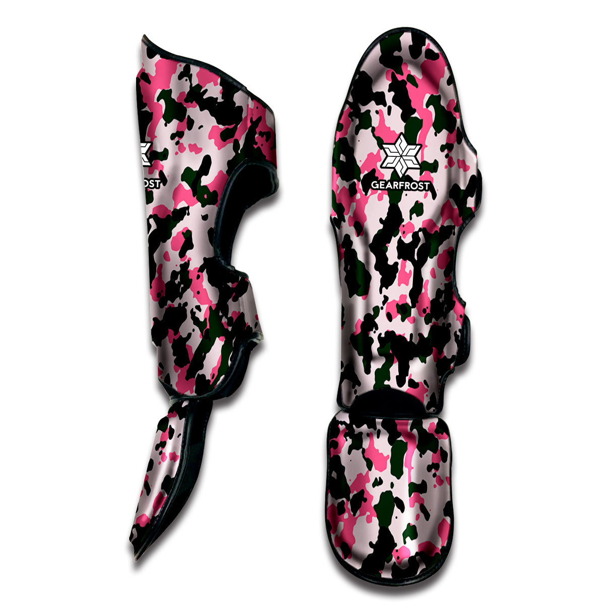 Pink Green And Black Camouflage Print Muay Thai Shin Guard