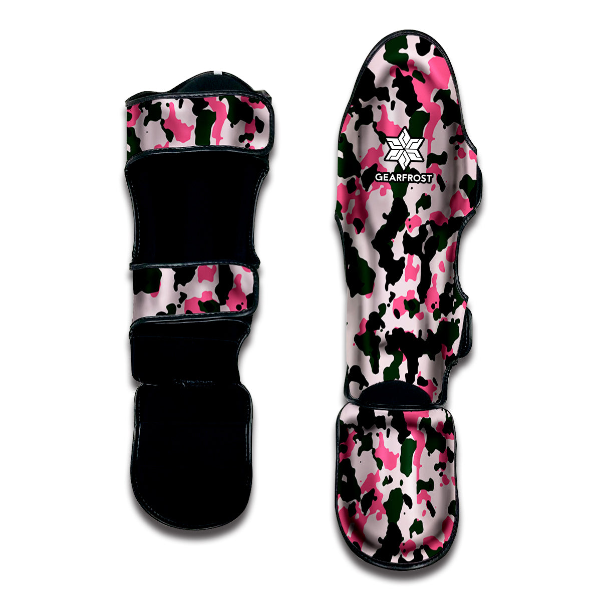 Pink Green And Black Camouflage Print Muay Thai Shin Guard