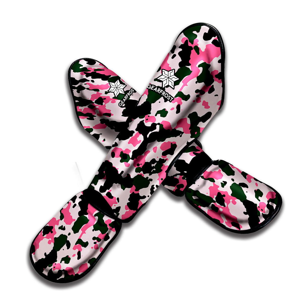 Pink Green And Black Camouflage Print Muay Thai Shin Guard