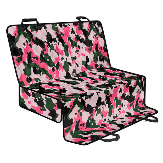 Pink Green And Black Camouflage Print Pet Car Back Seat Cover