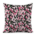 Pink Green And Black Camouflage Print Pillow Cover