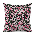 Pink Green And Black Camouflage Print Pillow Cover