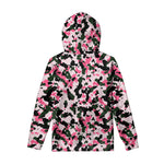 Pink Green And Black Camouflage Print Pullover Hoodie