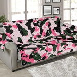 Pink Green And Black Camouflage Print Sofa Protector