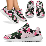 Pink Green And Black Camouflage Print Sport Shoes GearFrost