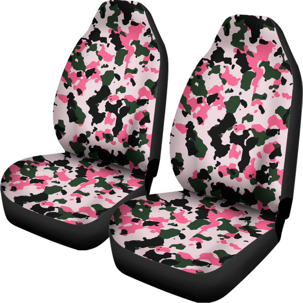 Pink Green And Black Camouflage Print Universal Fit Car Seat Covers