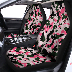 Pink Green And Black Camouflage Print Universal Fit Car Seat Covers