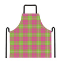 Pink Green And White Tartan Print Apron