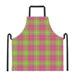 Pink Green And White Tartan Print Apron