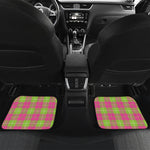 Pink Green And White Tartan Print Front and Back Car Floor Mats