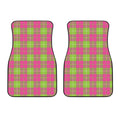 Pink Green And White Tartan Print Front Car Floor Mats
