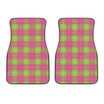 Pink Green And White Tartan Print Front Car Floor Mats