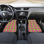 Pink Green And White Tartan Print Front Car Floor Mats