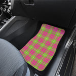 Pink Green And White Tartan Print Front Car Floor Mats