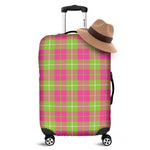 Pink Green And White Tartan Print Luggage Cover