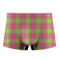 Pink Green And White Tartan Print Men's Boxer Briefs