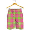 Pink Green And White Tartan Print Men's Shorts