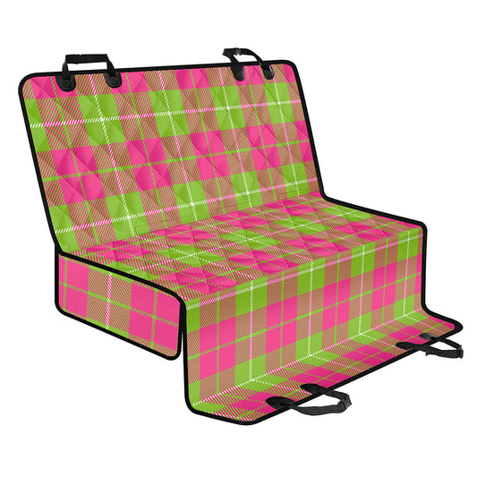 Pink Green And White Tartan Print Pet Car Back Seat Cover