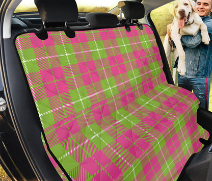 Pink Green And White Tartan Print Pet Car Back Seat Cover