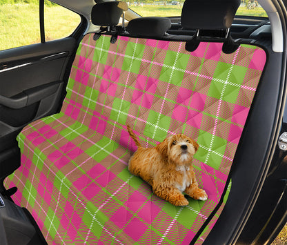 Pink Green And White Tartan Print Pet Car Back Seat Cover