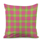 Pink Green And White Tartan Print Pillow Cover