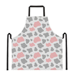 Pink Grey And White Cow Print Apron