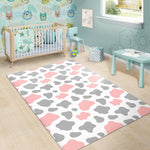 Pink Grey And White Cow Print Area Rug GearFrost