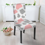 Pink Grey And White Cow Print Dining Chair Slipcover