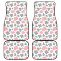 Pink Grey And White Cow Print Front and Back Car Floor Mats