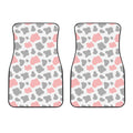 Pink Grey And White Cow Print Front Car Floor Mats