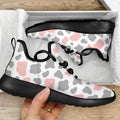 Pink Grey And White Cow Print Mesh Knit Shoes