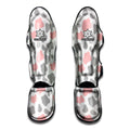 Pink Grey And White Cow Print Muay Thai Shin Guards
