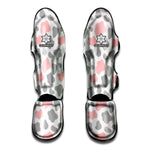 Pink Grey And White Cow Print Muay Thai Shin Guard