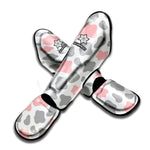 Pink Grey And White Cow Print Muay Thai Shin Guard