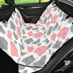 Pink Grey And White Cow Print Pet Car Back Seat Cover